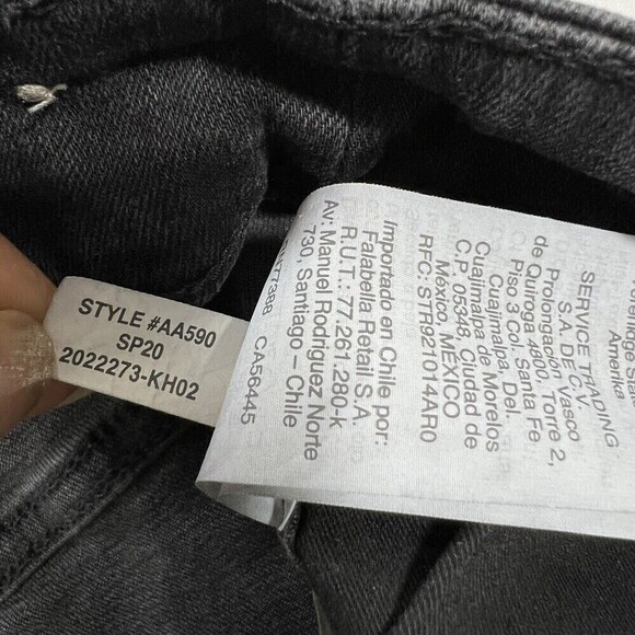 MADEWELL 10” High Rise Skinny Black Jean Size 36 Button Fly Fray Hem AA590 - Picture 6 of 13